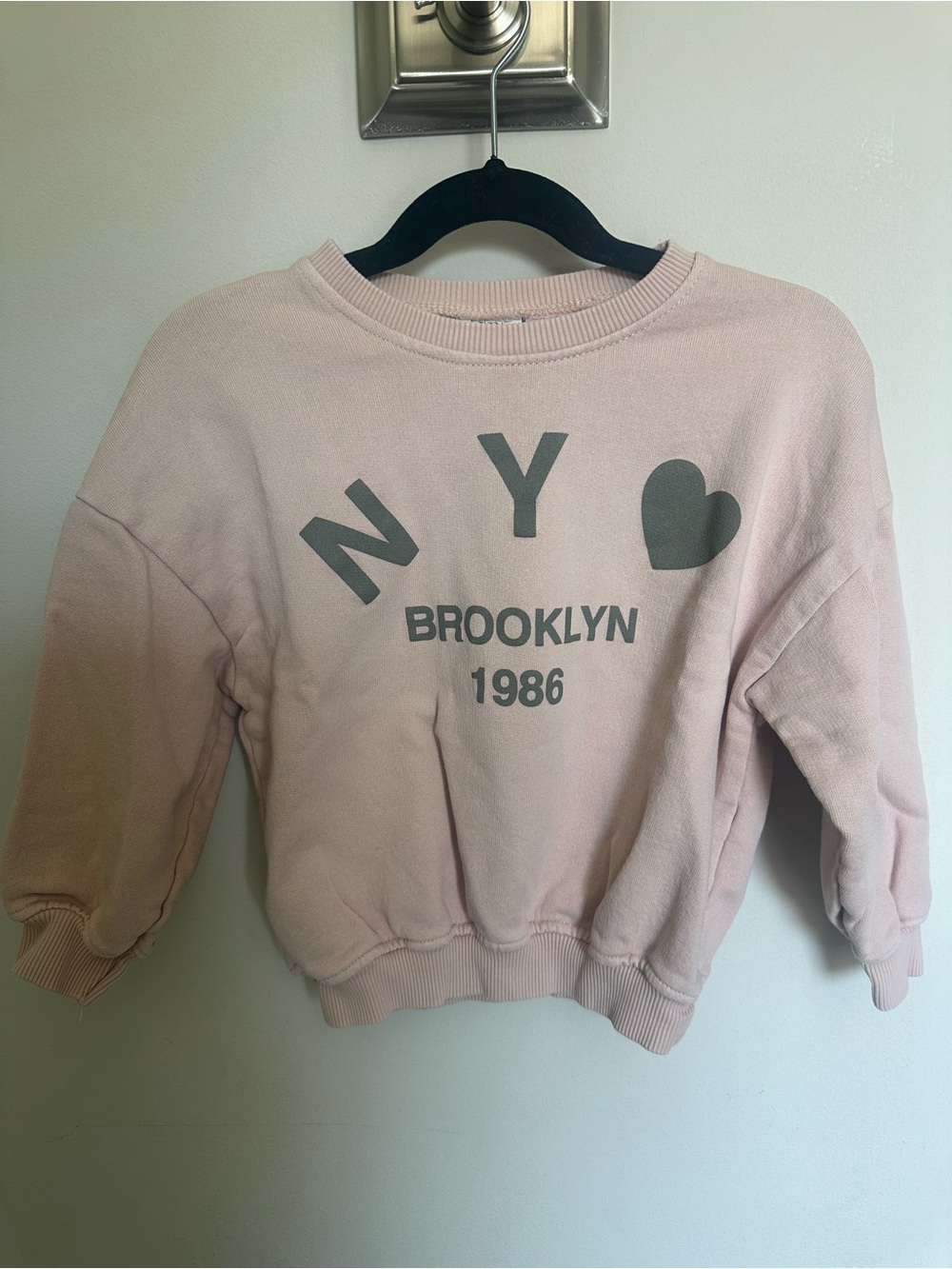 Zara Dusty Pink Brooklyn Graphic Sweatshirt